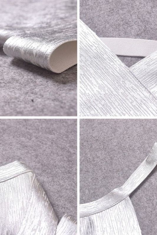 Ang Bandage Leather Crop Top - Silver - Image 10