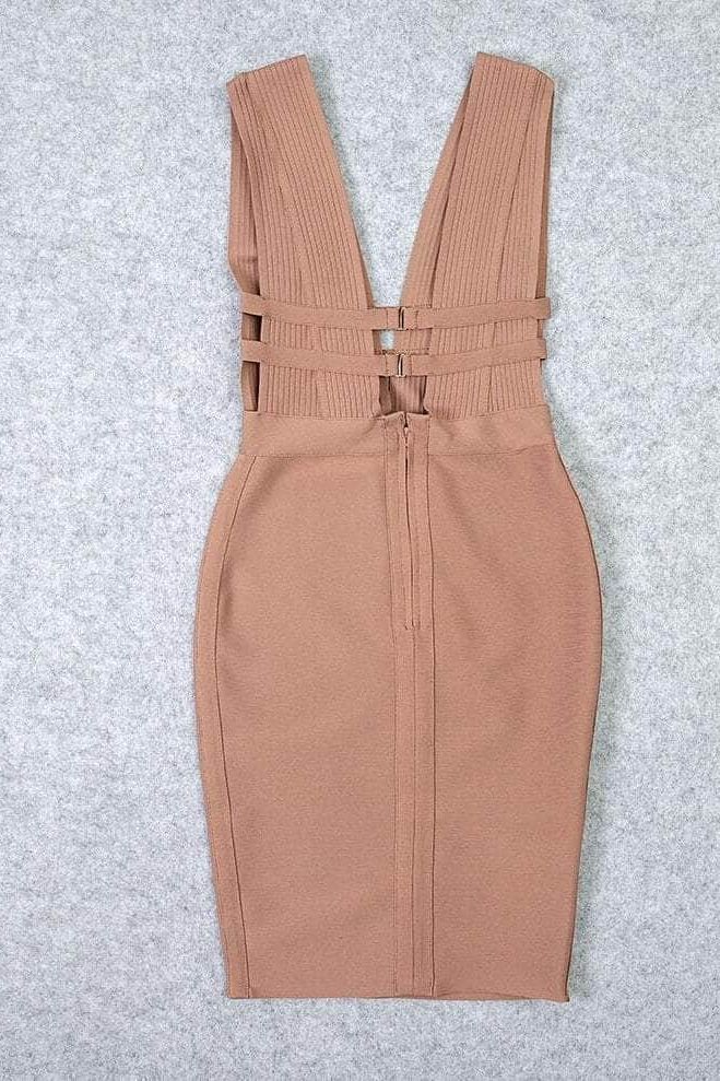 Bay Bandage Dress - Nude - Image 10