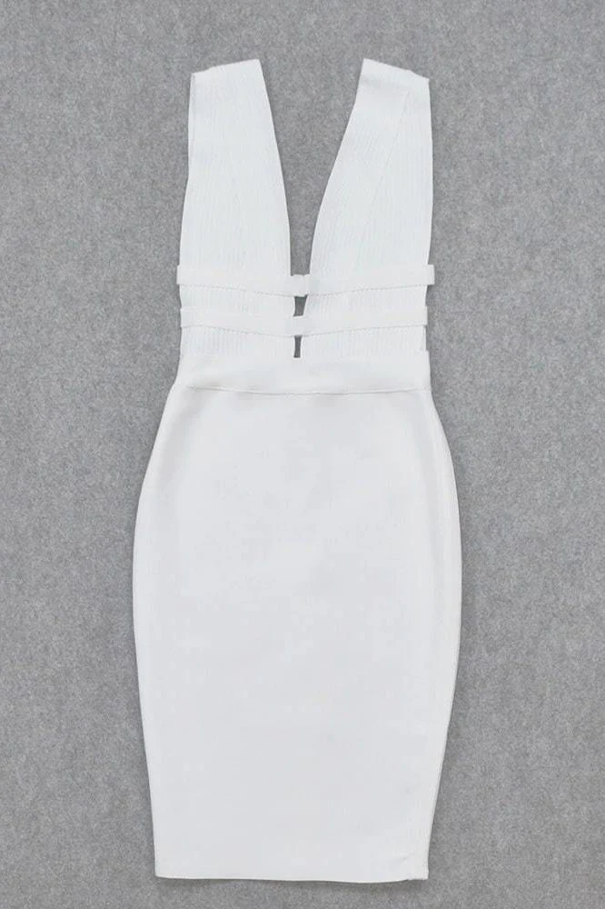 Bay Bandage Dress - White Pearl - Image 8