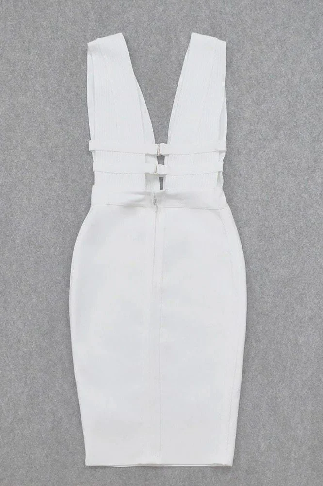 Bay Bandage Dress - White Pearl - Image 9