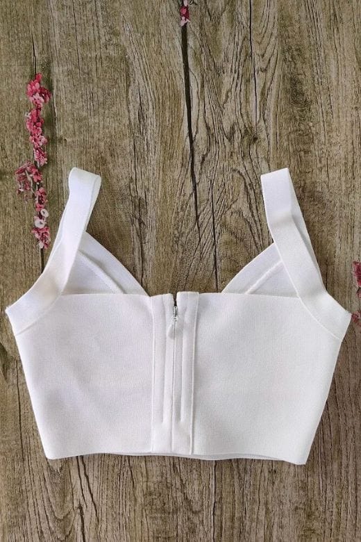 Bee Bandage Crop Top - White Pearl - Image 9