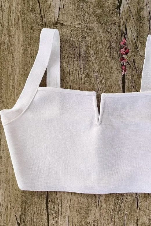 Brooke Bandage Crop Top - White Pearl - Image 7