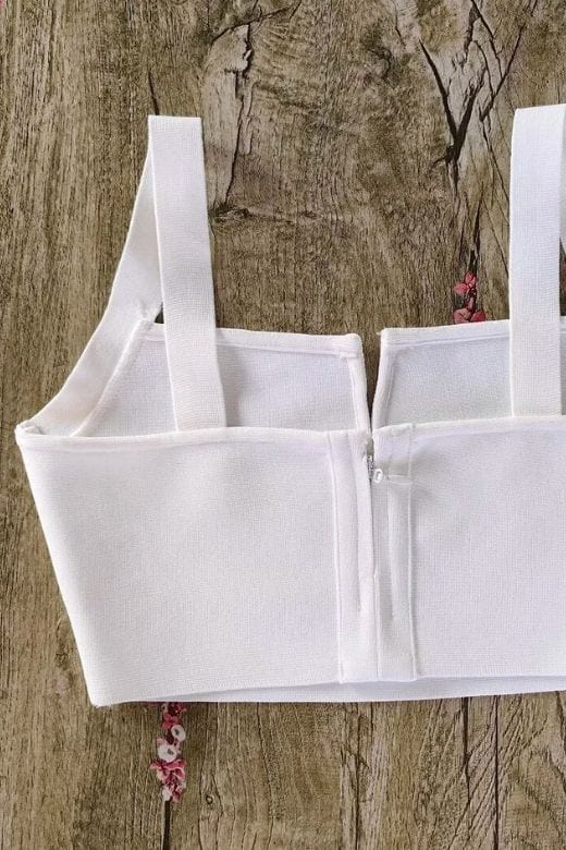 Brooke Bandage Crop Top - White Pearl - Image 8