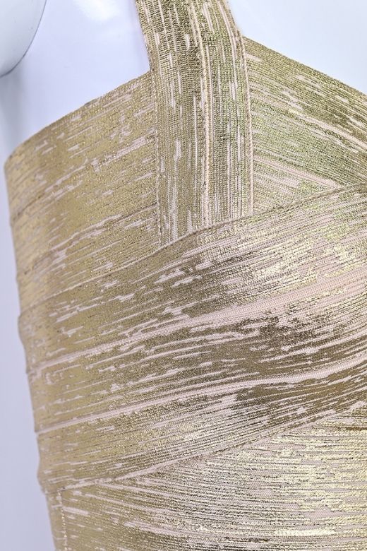 Jay Bandage Leather Crop Top - Gold - Image 14