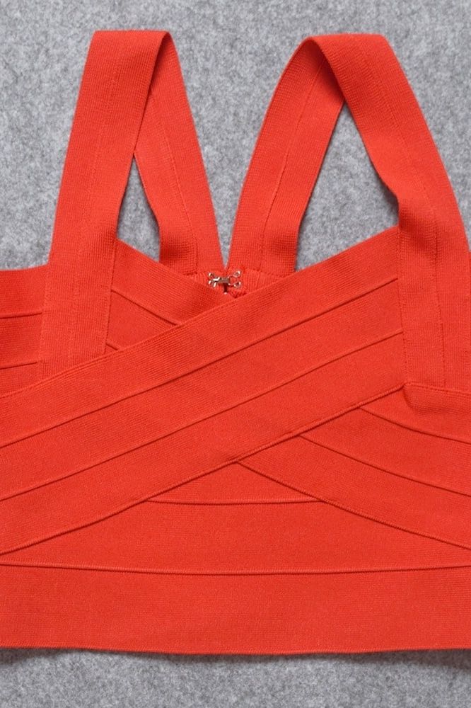 Jay Bandage Crop Top - Lipstick Red - Image 11