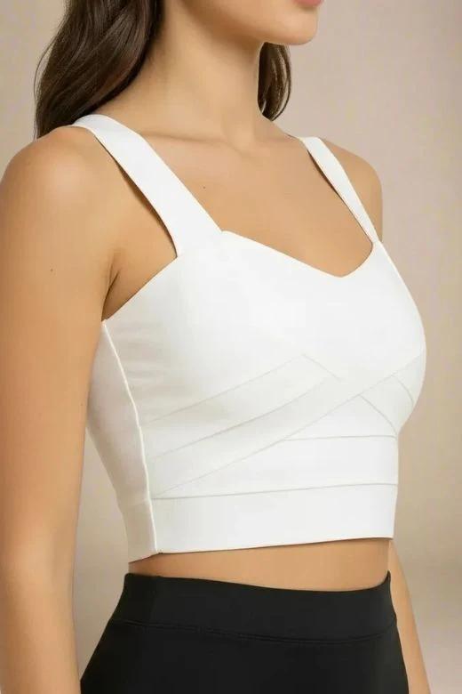 Jay Bandage Crop Top - White Pearl - Image 3