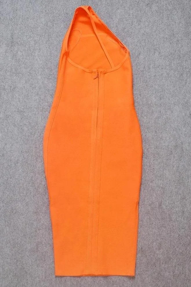 Joi Bodycon Midi Dress - Apricot Orange - Image 13