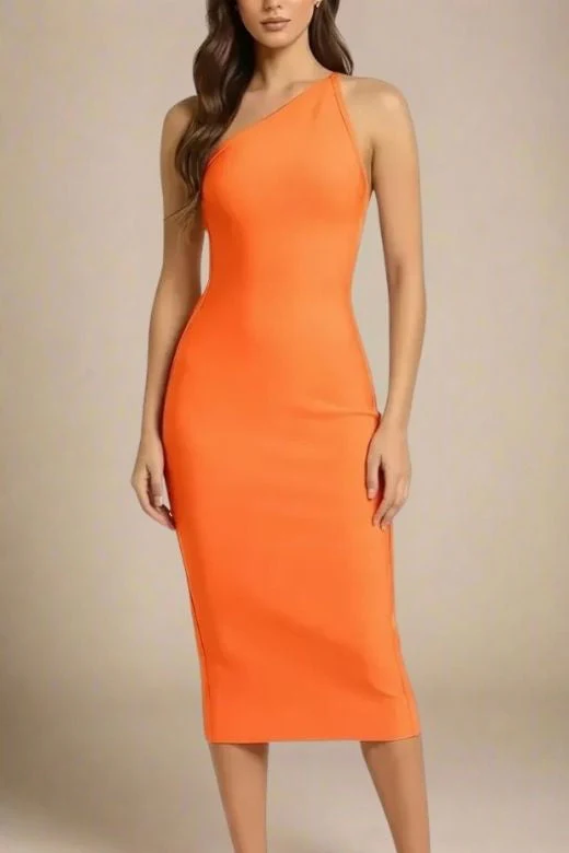 Joi Bodycon Midi Dress - Apricot Orange - Image 6