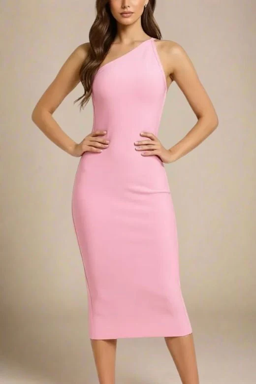 Joi Bodycon Midi Dress - Dusty Pink - Image 6