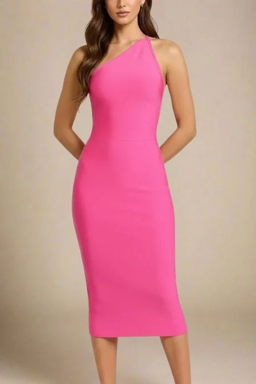 Joi Bodycon Midi Dress - Hot Pink - Image 5