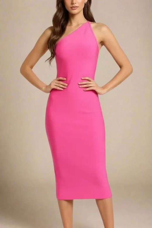 Joi Bodycon Midi Dress - Hot Pink - Image 6