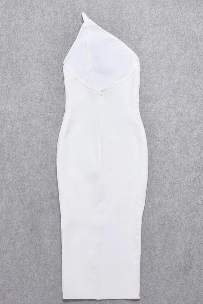 Joi Bodycon Midi Dress - White Pearl - Image 11