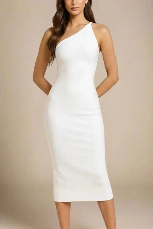 Joi Bodycon Midi Dress - White Pearl - Image 5