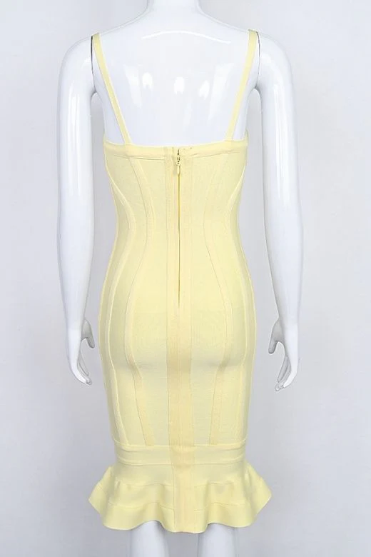 Joy Bandage Midi Dress - Sun Yellow - Image 12