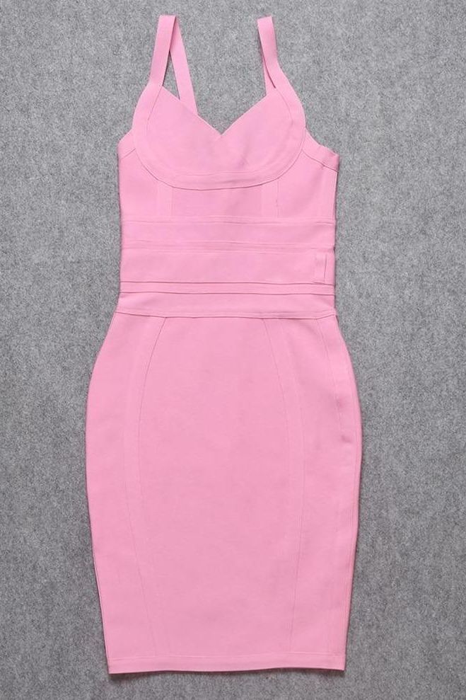 Kit Bandage Dress - Blush Pink - Image 7