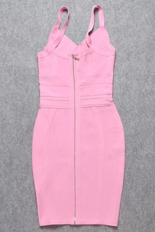 Kit Bandage Dress - Blush Pink - Image 8