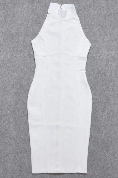 Lea Bandage Midi Dress - White Pearl - Image 10