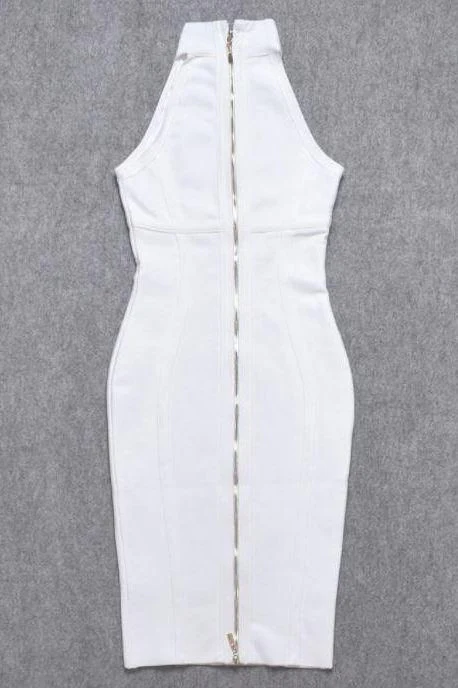 Lea Bandage Midi Dress - White Pearl - Image 11