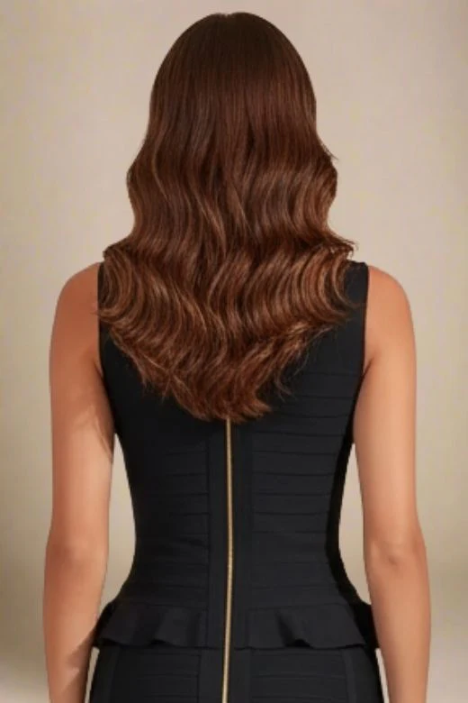 Leni Bandage Peplum Top - Classic Black - Image 4