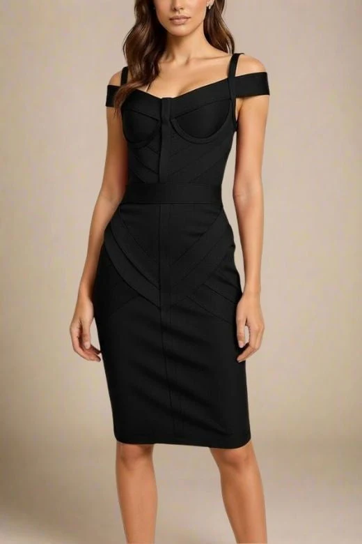 Sophia Bandage Dress - Classic Black - Image 3