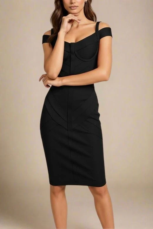 Sophia Bandage Dress - Classic Black - Image 4