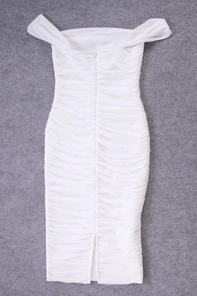Zia Bodycon Wrap Dress - White Pearl - Image 10