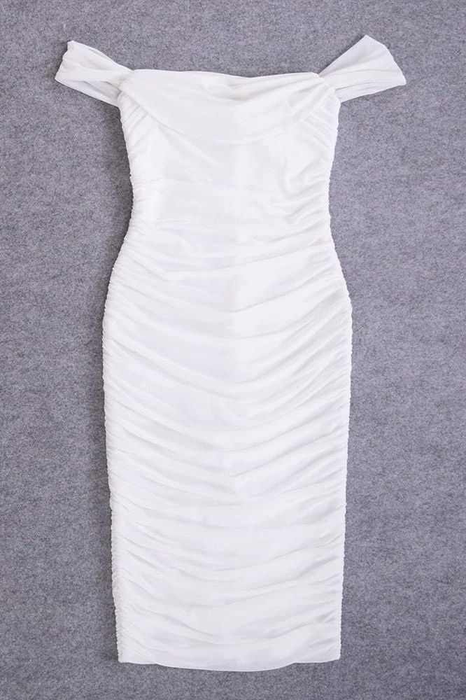 Zia Bodycon Wrap Dress - White Pearl - Image 9